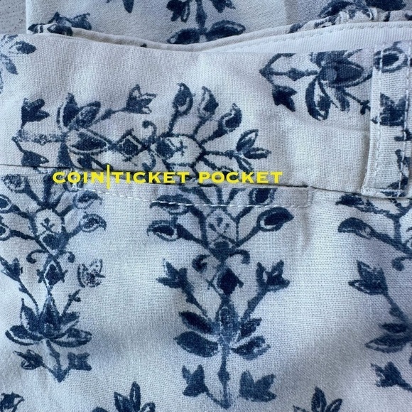 Vtg POLO Ralph Lauren Pants Mens 32 Blue / White Block Print Cotton - Picture 5 of 14